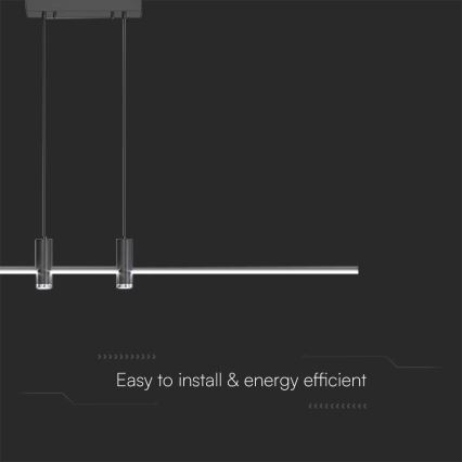 LED Lustra ar auklu LED/19W/230V 3000K melna