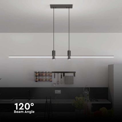 LED Lustra ar auklu LED/19W/230V 3000K melna