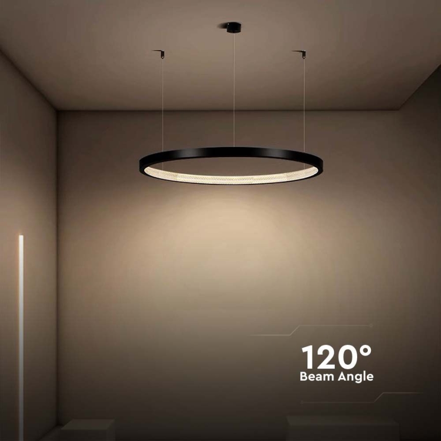 LED Lustra ar auklu LED/19W/230V 3000K melna