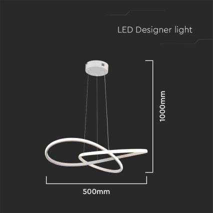 LED Lustra ar auklu LED/20W/230V 3000K balta