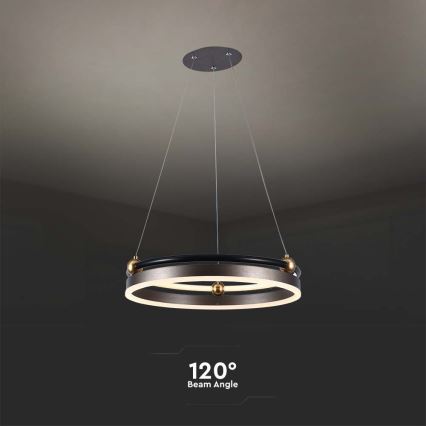 LED Lustra ar auklu LED/20W/230V 3000K d. 42 cm brūna