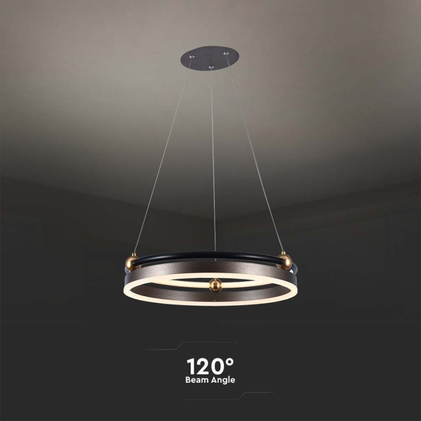 LED Lustra ar auklu LED/20W/230V 3000K d. 42 cm brūna