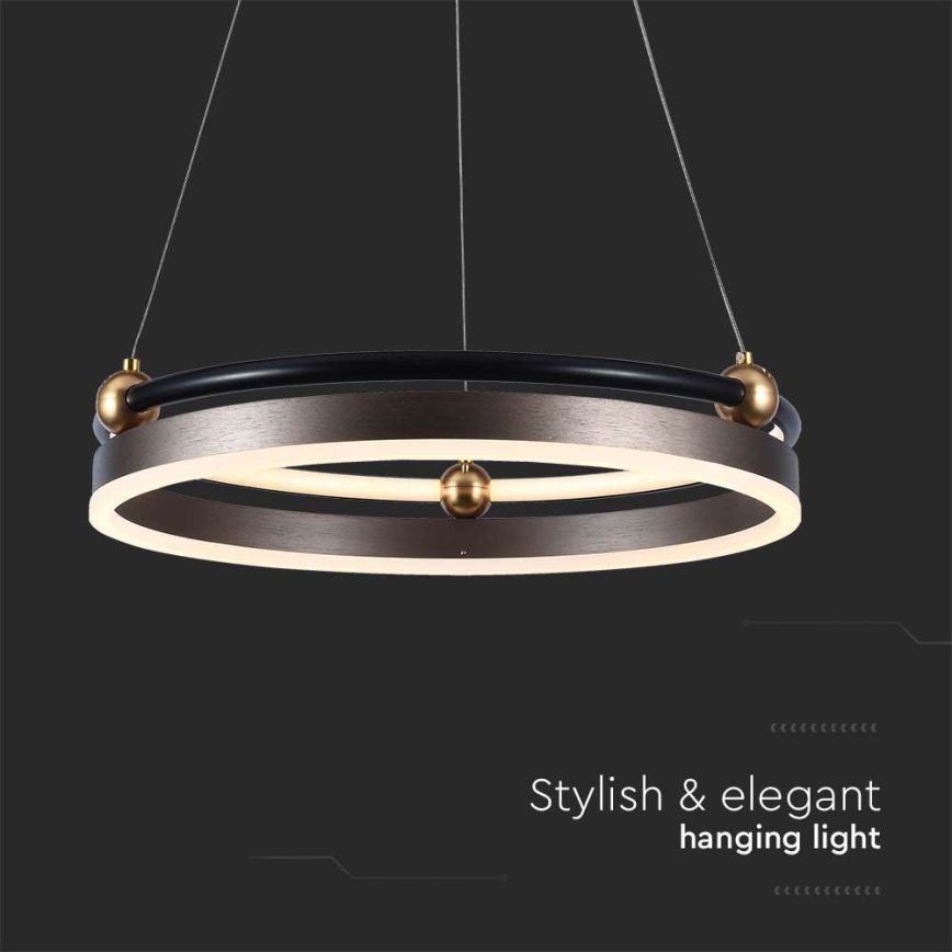 LED Lustra ar auklu LED/20W/230V 3000K d. 42 cm brūna