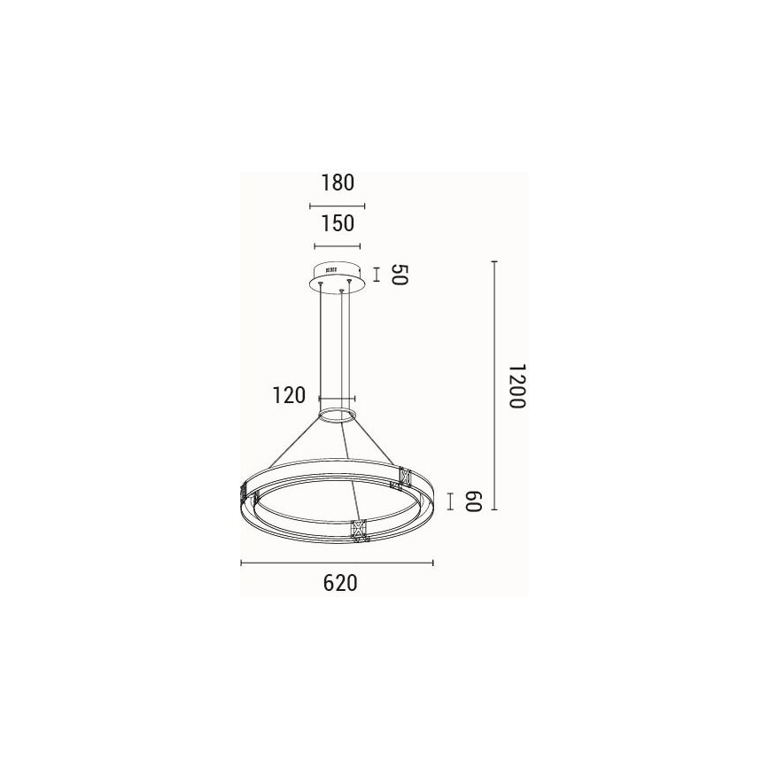 LED Lustra ar auklu LED/21W/230V 3000K 42x120 cm