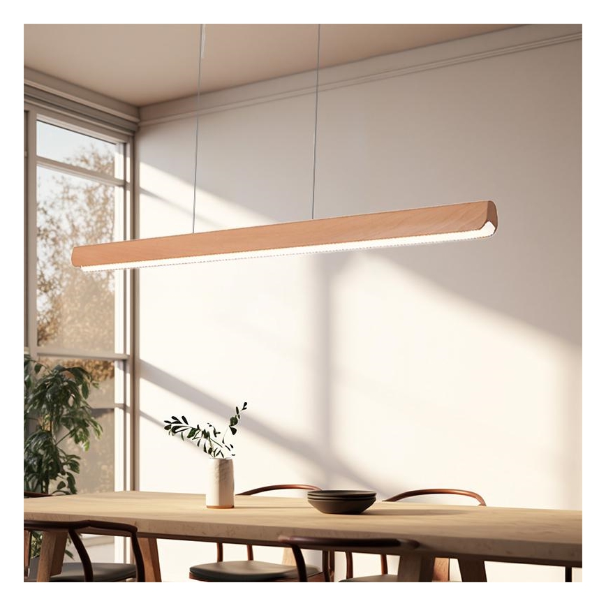 LED Lustra ar auklu LED/22W/230V 4000K 120 cm dižskābardis/masīvkoks