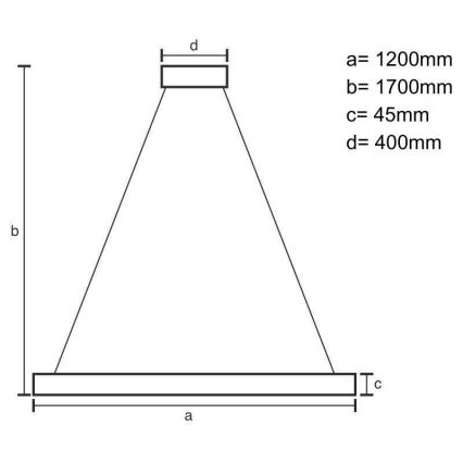 LED Lustra ar auklu LED/22W/230V 4000K 120 cm dižskābardis/masīvkoks