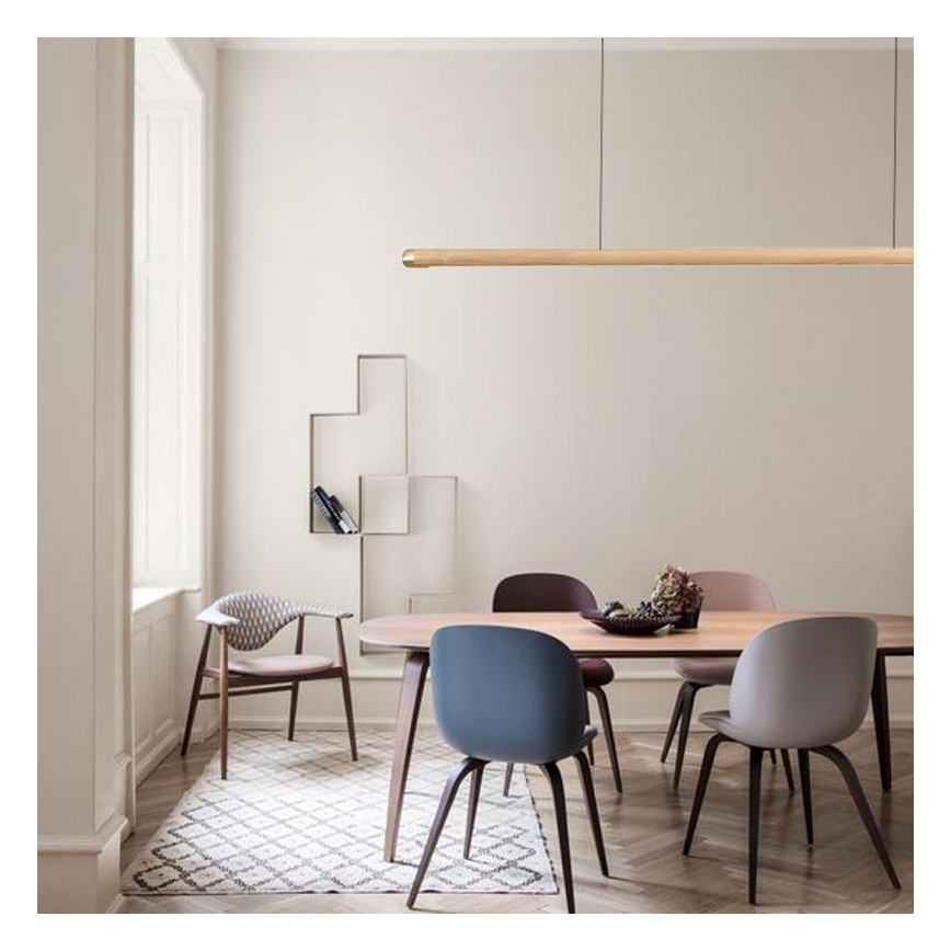 LED Lustra ar auklu LED/22W/230V 4000K 120 cm oša/masīvkoks