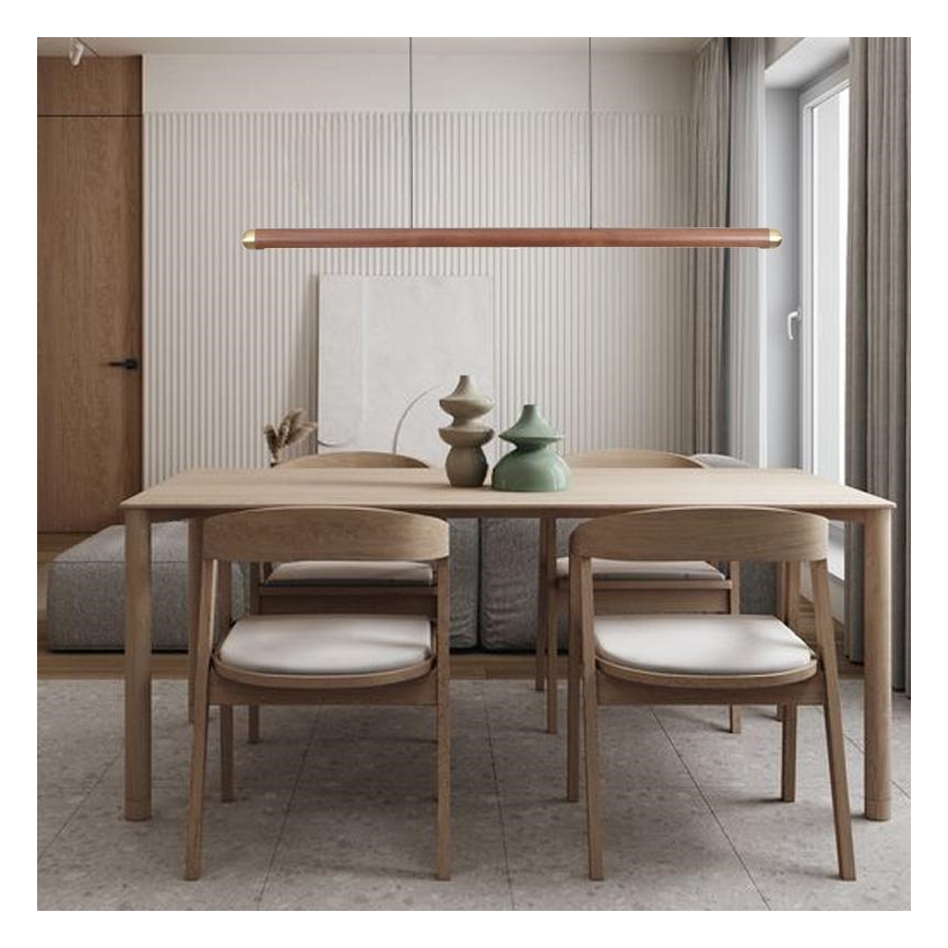 LED Lustra ar auklu LED/22W/230V 4000K 120 cm oša/masīvkoks