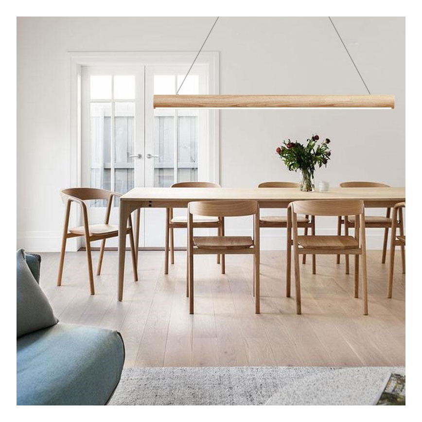 LED Lustra ar auklu LED/22W/230V 4000K 120 cm oša/masīvkoks