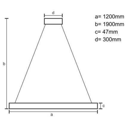 LED Lustra ar auklu LED/22W/230V 4000K 120 cm oša/masīvkoks