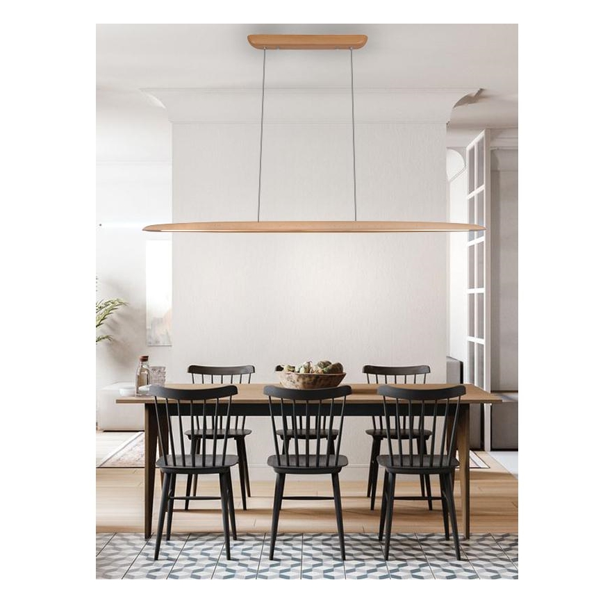 LED Lustra ar auklu LED/22W/230V 4000K 130 cm dižskābardis/masīvkoks