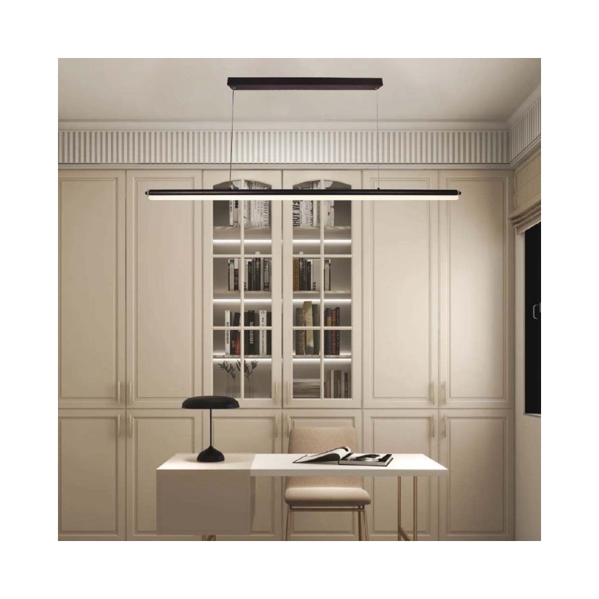 LED Lustra ar auklu LED/23W/230V 4000K 120 cm melna