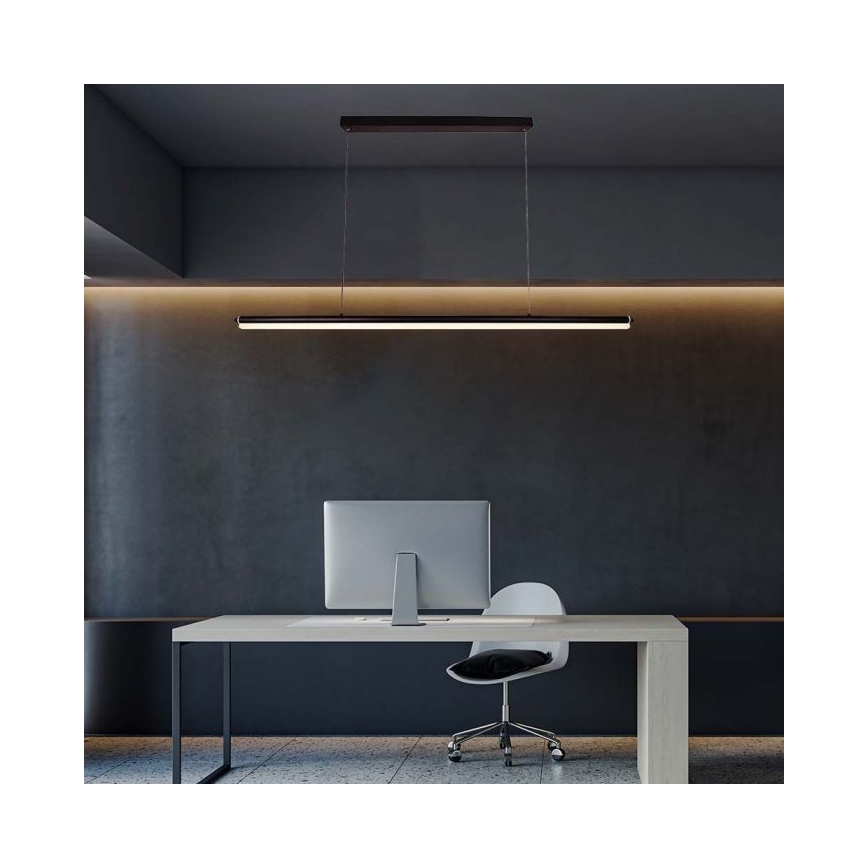 LED Lustra ar auklu LED/23W/230V 4000K 120 cm melna