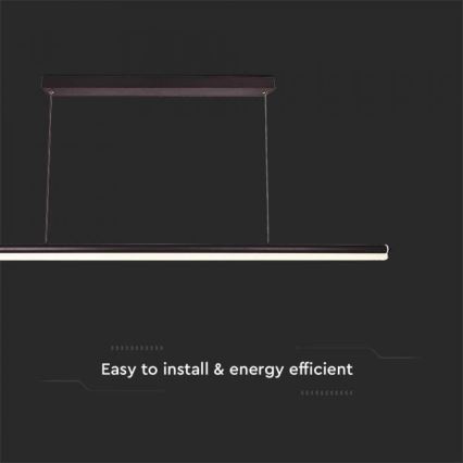 LED Lustra ar auklu LED/23W/230V 4000K 120 cm melna