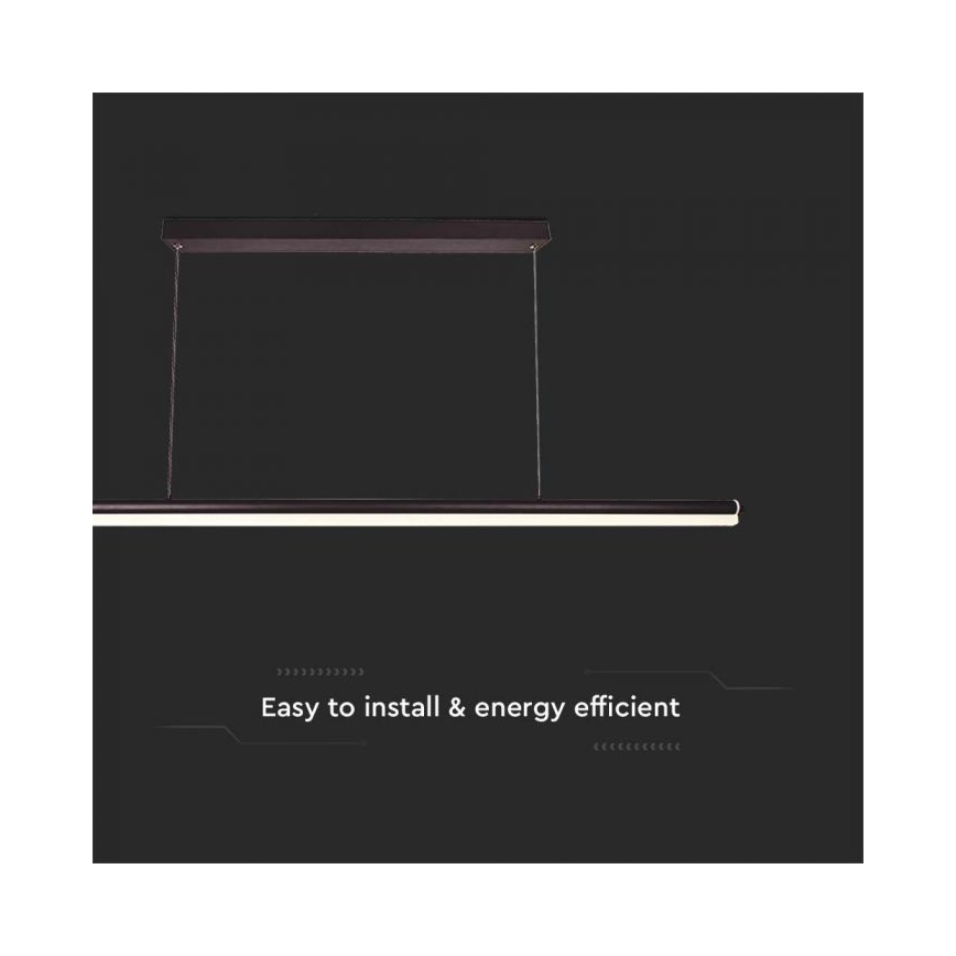 LED Lustra ar auklu LED/23W/230V 4000K 120 cm melna