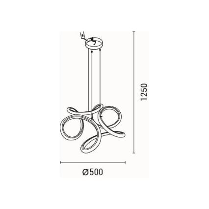 LED Lustra ar auklu LED/24W/230V 3000K 50x120 cm
