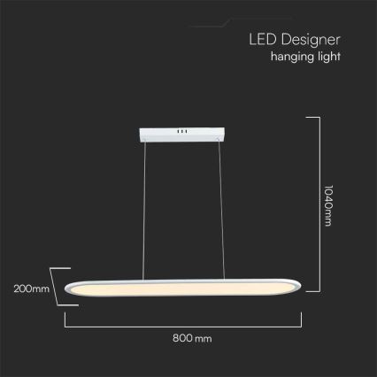 LED Lustra ar auklu LED/24W/230V 3000K balta