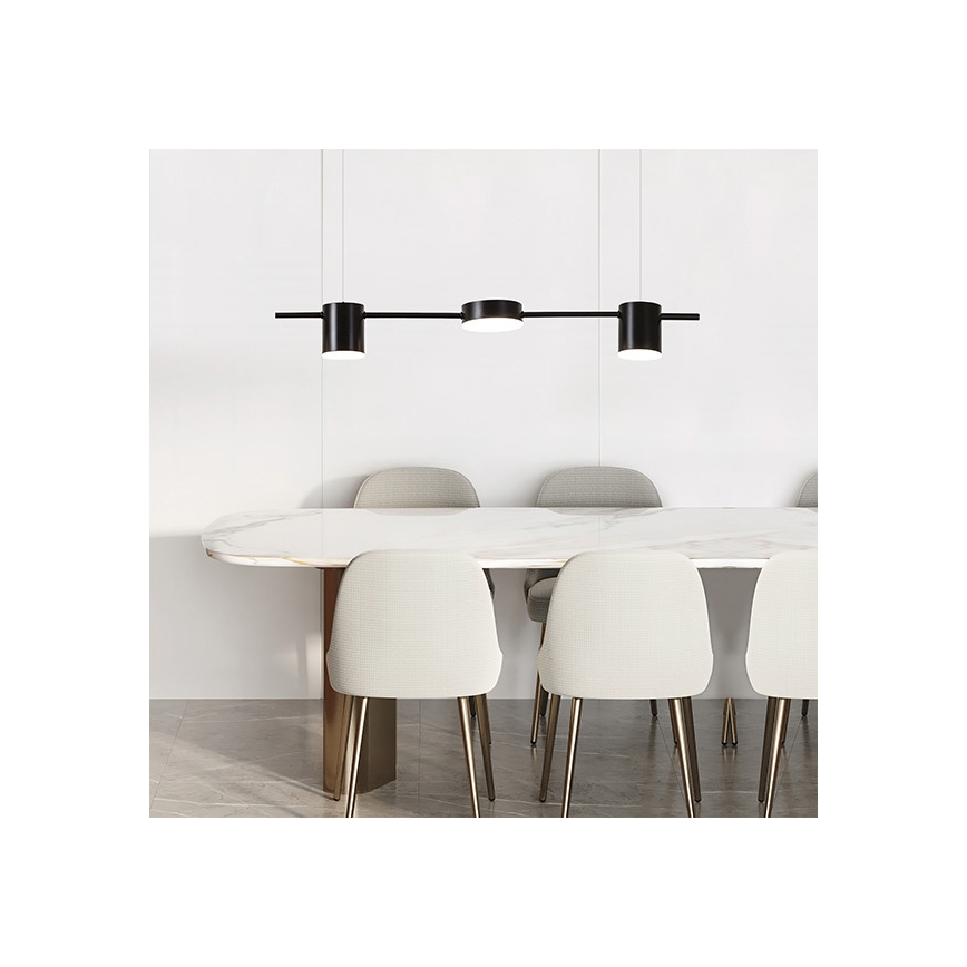 LED Lustra ar auklu LED/24W/230V 3000K melna