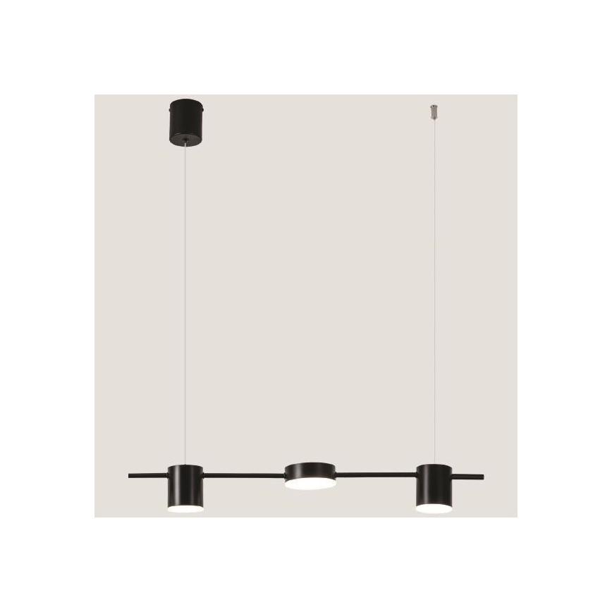 LED Lustra ar auklu LED/24W/230V 3000K melna