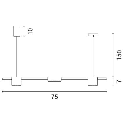 LED Lustra ar auklu LED/24W/230V 3000K melna