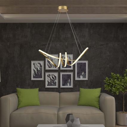 LED Lustra ar auklu LED/24W/230V 3000K zelta