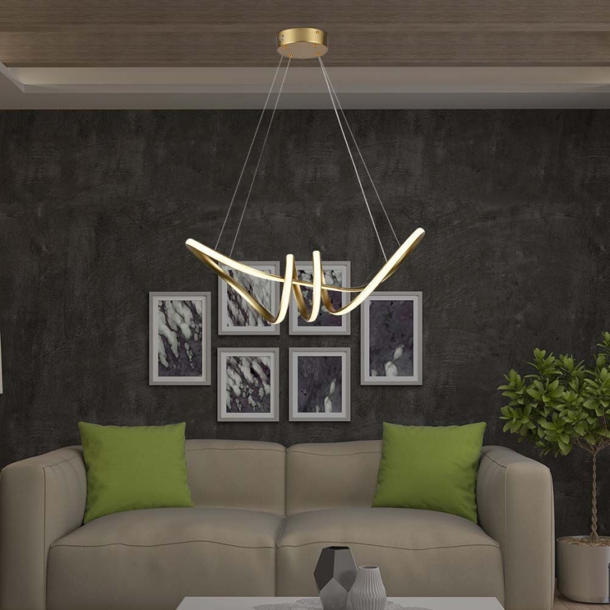 LED Lustra ar auklu LED/24W/230V 3000K zelta