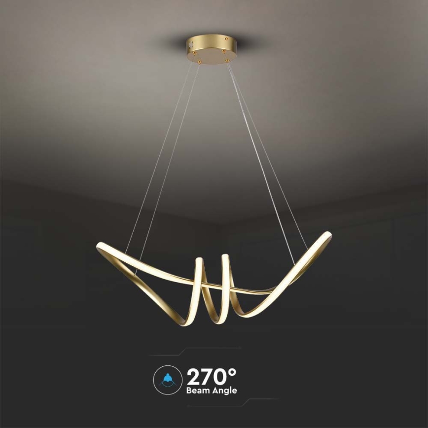 LED Lustra ar auklu LED/24W/230V 3000K zelta