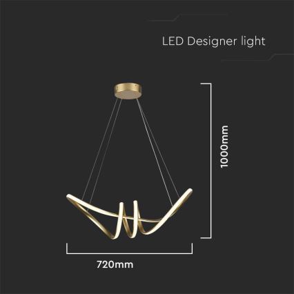 LED Lustra ar auklu LED/24W/230V 3000K zelta