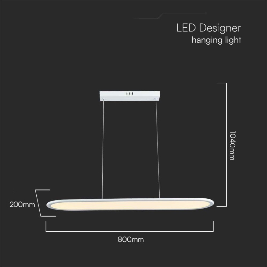 LED Lustra ar auklu LED/24W/230V 4000K balta