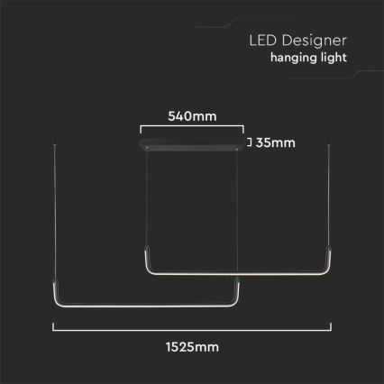 LED Lustra ar auklu LED/24W/230V 4000K melna