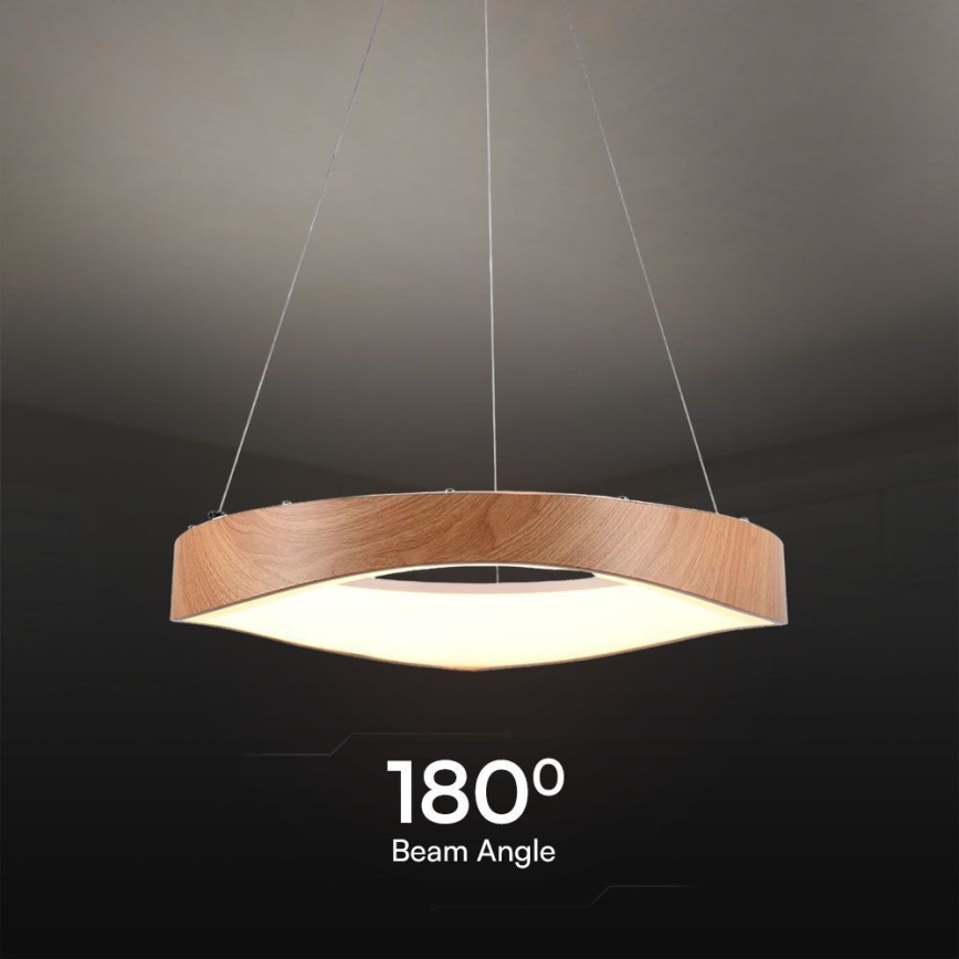 LED Lustra ar auklu LED/25W/230V 3000K ø 50 cm brūna