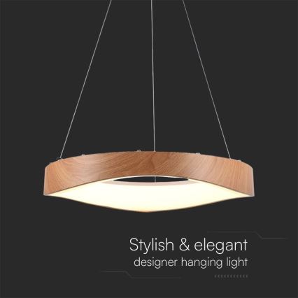 LED Lustra ar auklu LED/25W/230V 3000K ø 50 cm brūna