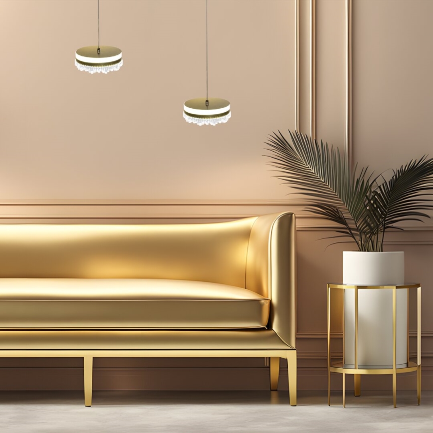 LED Lustra ar auklu LED/25W/230V d. 20 cm zelta