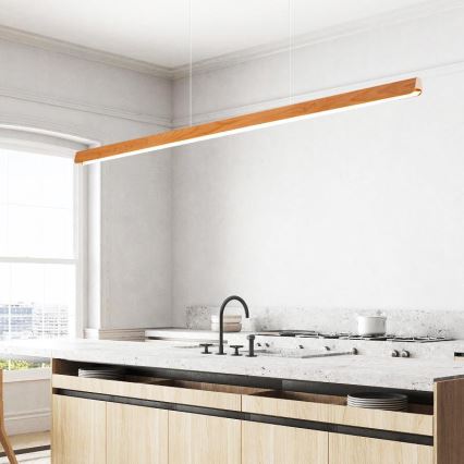 LED Lustra ar auklu LED/26W/230V 4000K 150 cm dižskābardis/masīvkoks