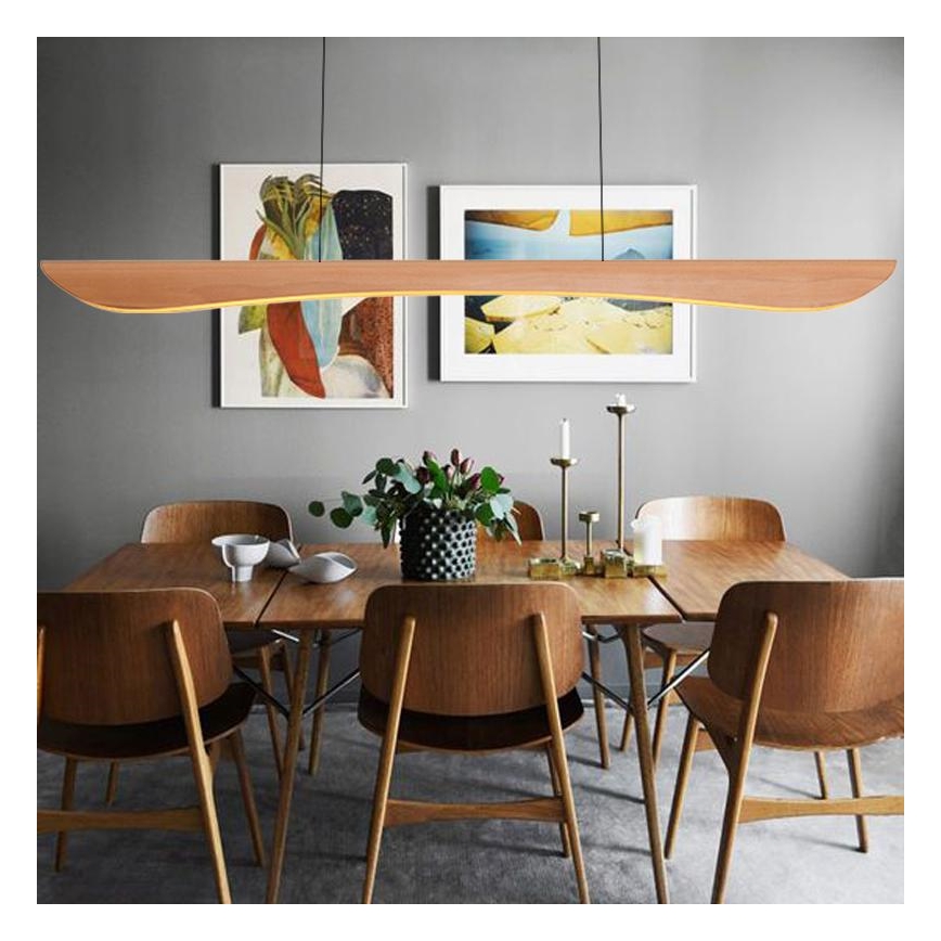 LED Lustra ar auklu LED/26W/230V 4000K 150 cm dižskābardis/masīvkoks