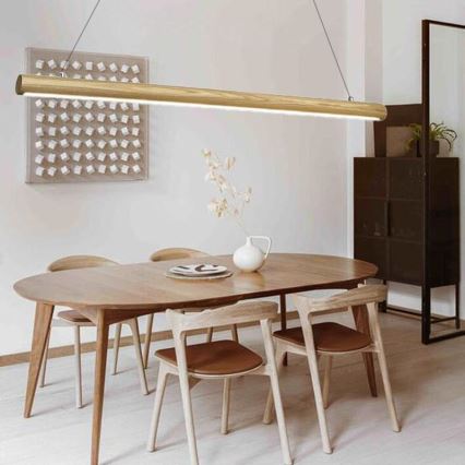 LED Lustra ar auklu LED/26W/230V 4000K 150 cm oša/masīvkoks