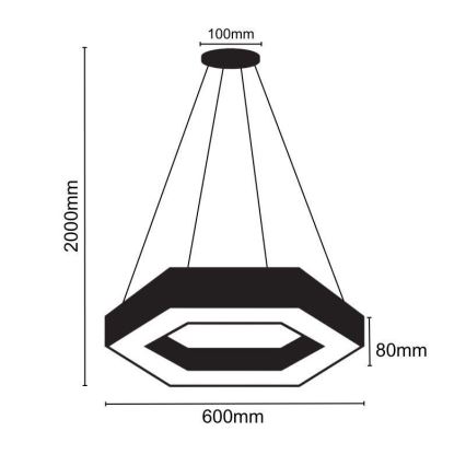 LED Lustra ar auklu LED/28W/230V 4000K d. 60 cm