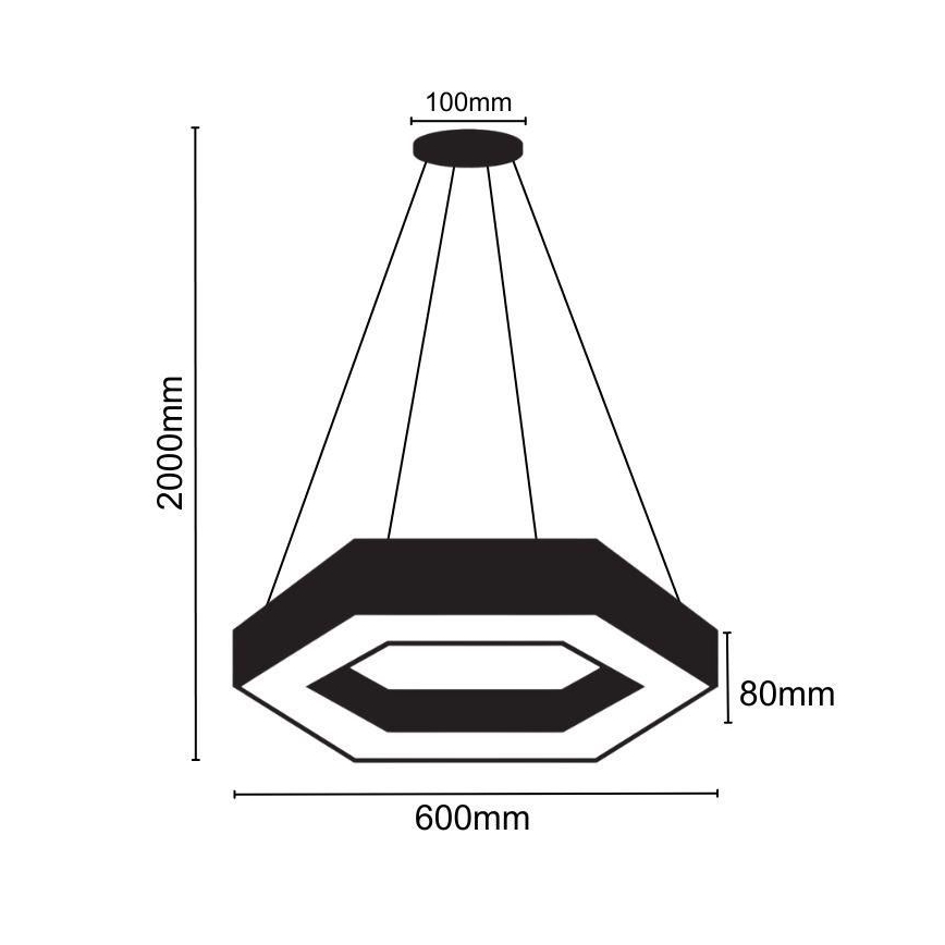 LED Lustra ar auklu LED/28W/230V 4000K d. 60 cm