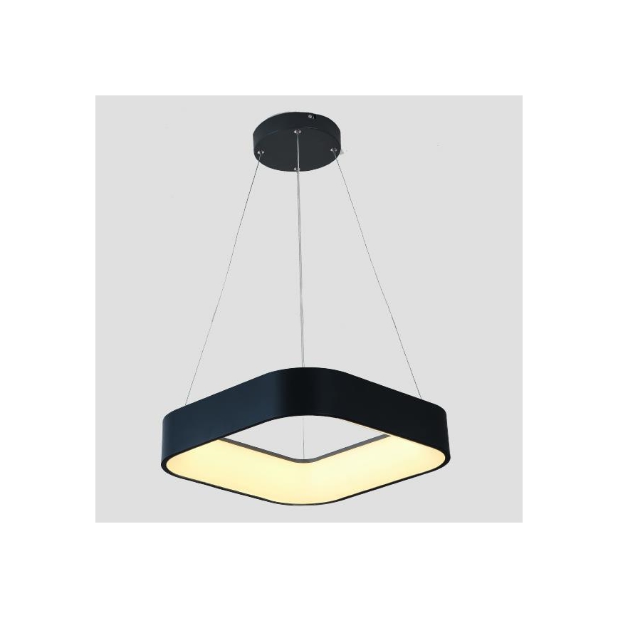 LED Lustra ar auklu LED/30W/230V 3000K 45x45 cm melna