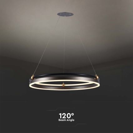 LED Lustra ar auklu LED/30W/230V 3000K d. 62 cm brūna