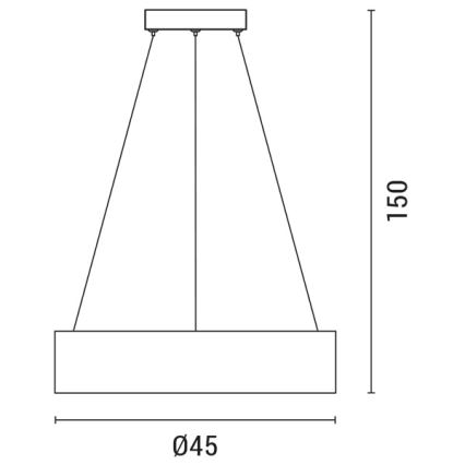 LED Lustra ar auklu LED/30W/230V 3000K d. 45 cm melna/ozols