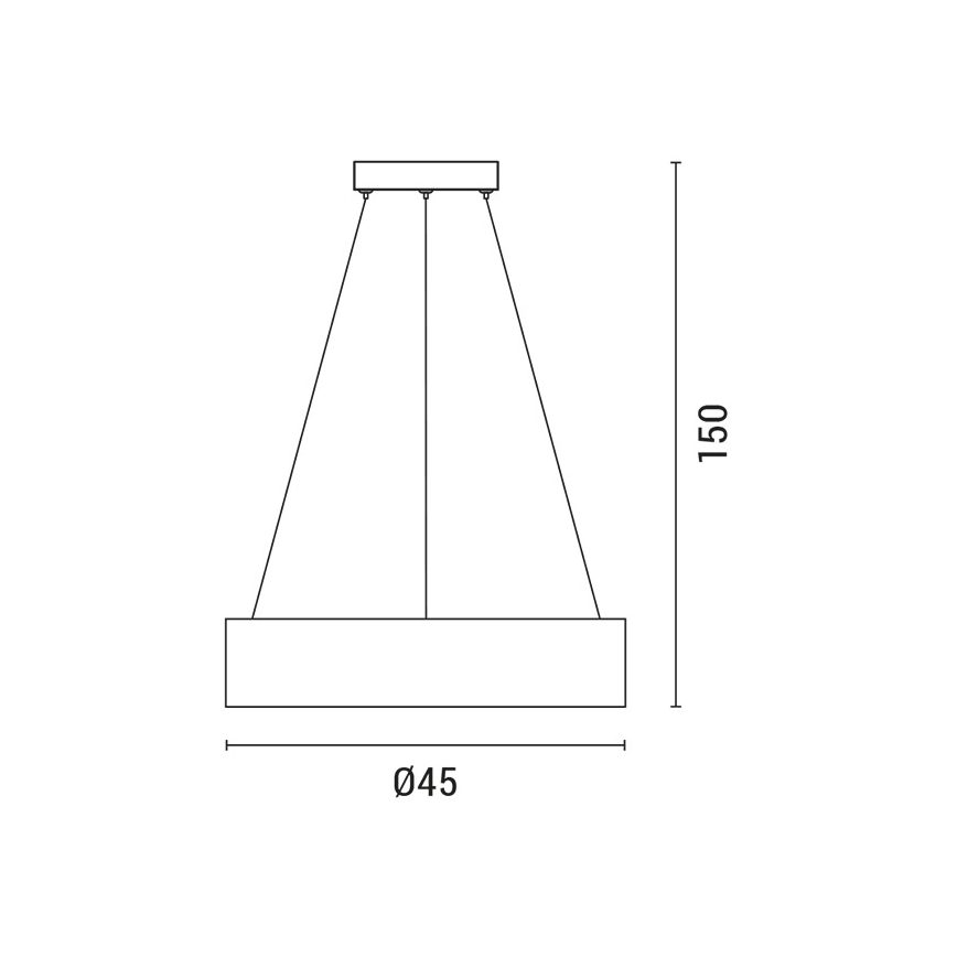 LED Lustra ar auklu LED/30W/230V 3000K d. 45 cm melna/ozols