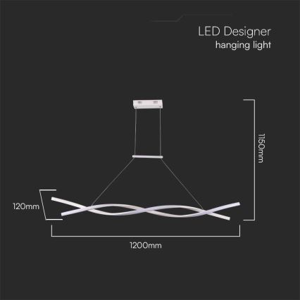 LED Lustra ar auklu LED/30W/230V 4000K balta