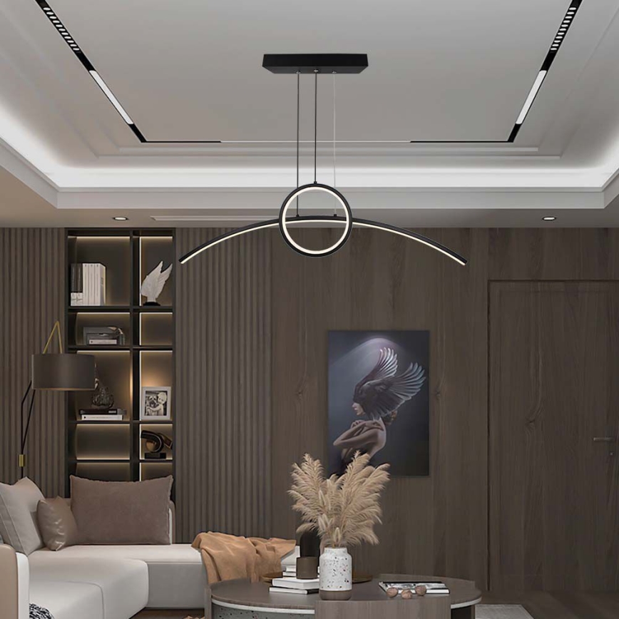 LED Lustra ar auklu LED/30W/230V 4000K melna