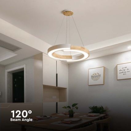 LED Lustra ar auklu LED/32W/230V 3000K balta/koks