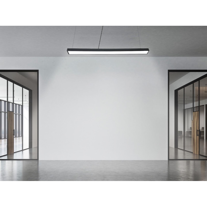 LED Lustra ar auklu LED/32W/230V 4000K d. 120 cm melna