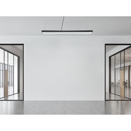 LED Lustra ar auklu LED/32W/230V 4000K d. 120 cm melna