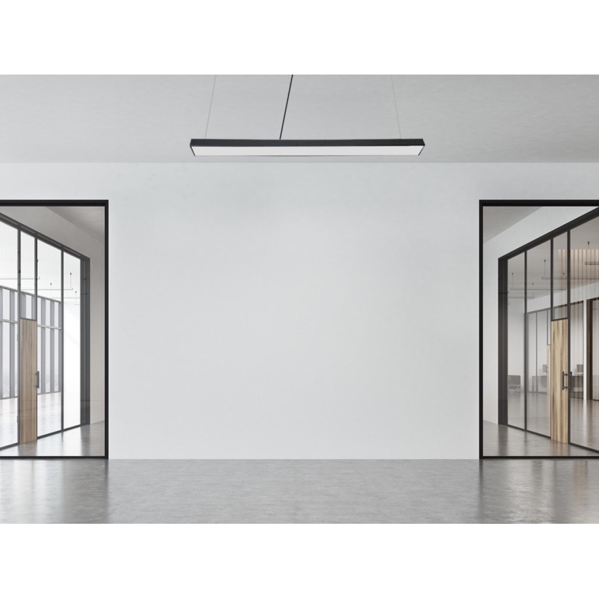 LED Lustra ar auklu LED/32W/230V 4000K d. 120 cm melna