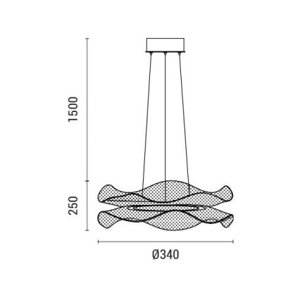 LED Lustra ar auklu LED/34W/230V 3000K
