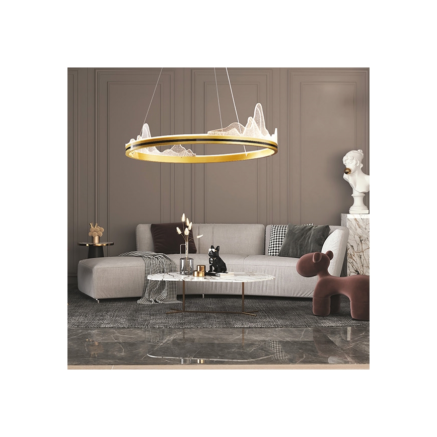 LED Lustra ar auklu LED/35W/230V 3000K zelta